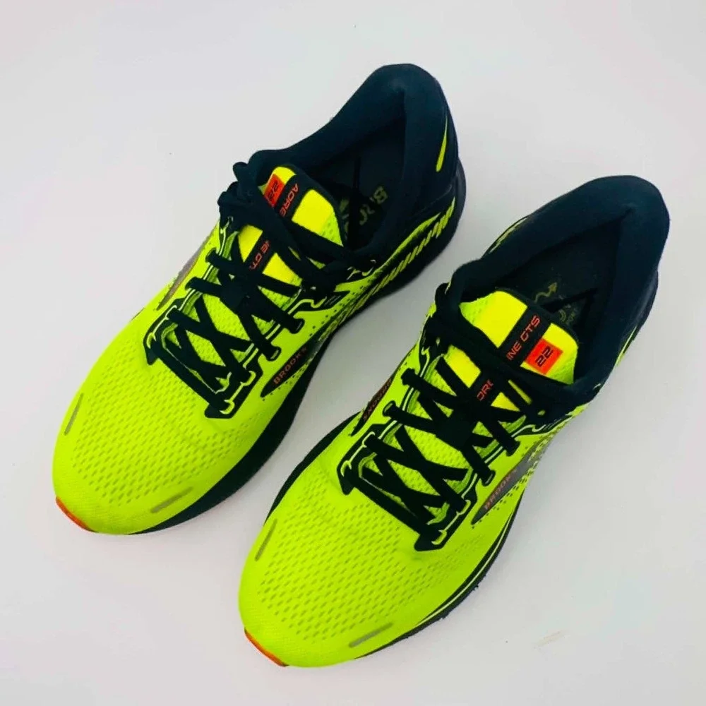 Brooks Adrenaline GTS 22 Running Shoes Men's 10 Neon Nightlife Black Stability